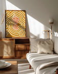 Plakat - Berit abstract in ochre and pink