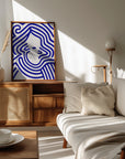 Poster - Berit in beige and indigo blue