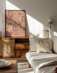 Plakat - Peach digital grandma squares I