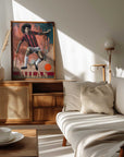 Plakat - Dynamic Footballer in Red Stripes