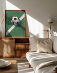 Plakat - Green Field Soccer Ball