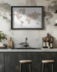 Poster - Abey world map no labels
