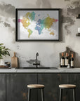 Plakat - Jude world map in Spanish