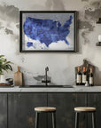Poster - Highly detailed map of the United States, Gulzar