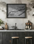 Plakat - Gray vintage map of Nantes downtown France