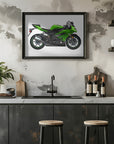 Plakat - Green Motorbike 05