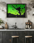 Plakat - Lime Green with Black Splash