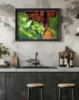 Plakat - Collage Green plants Orange Rusty