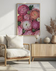 Plakat - Arleth ranunculus bouquet in warm pink