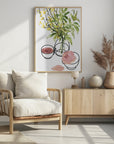 Plakat - Vase, teacup, and rose