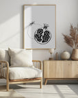 Poster - Line art pomegranates