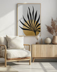 Poster - Tropical sun and palm leaf