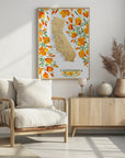 Plakat - California map with watercolor poppies