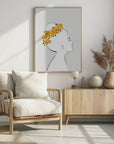 Plakat - Floral Sanyu portrait