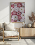 Poster - Scattered ranunculus in muted pink II