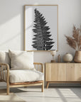 Plakat - Gray fern leaf