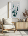 Poster - Teal watercolor eucalyptus I