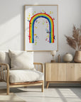 Poster - Rainbow watercolor with splatters