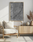 Plakat - Gray vintage map of Munich downtown Germany