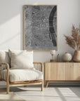 Poster - Gray vintage map of Cologne downtown Germany
