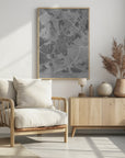 Poster - Gray vintage map of Saint Etienne France
