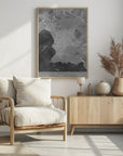 Plakat - Gray vintage map of Marseille France