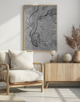 Plakat - Gray vintage map of Lyon France