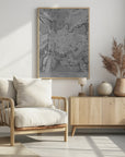 Poster - Gray vintage map of Grenoble France