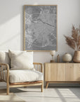 Poster - Map of Zaragoza (Spain) in gray vintage style