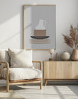 Poster - Dishes and vase in gray