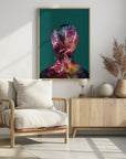 Plakat - Frida floral silhouette portrait