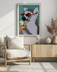 Poster - Jugdy Lemur with Drink