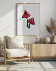 Poster - Iced mushrooms in red