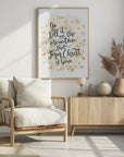 Plakat - Go tell it on the mountain with gold flowers