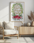 Plakat - Floral wreath deck the halls