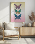 Poster - Colorful floral butterflies I