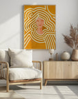 Plakat - Berit abstract in ochre and pink