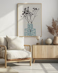 Plakat - Gypsophila In a Blue Vase