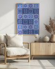 Poster - Granny squares blanket in blue