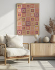 Plakat - Peach digital grandma squares I