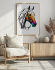 Poster - Horse Wild Tribal Illustration Art 04