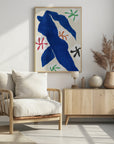 Poster - Blue cut out abstract figure