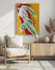 Poster - Blue cut out abstract figure 02