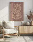 Plakat - Line art organic shape in nude