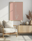 Plakat - Gypsophila ink sketch I (cream, pink)