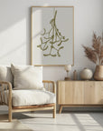 Plakat - Mistletoe ink sketch (olive green)