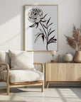 Poster - Loose peony ink sketch