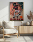 Plakat - Dynamic Footballer in Red Stripes