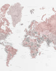 Poster - Detailed world map with cities, Piper