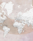 Plakat - Detailed world map with cities Qawi